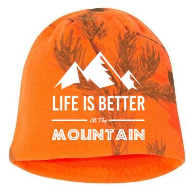 Life Is Better At The Mountain Skiing Snowboarding Funny Gift Kati - Camo Knit Beanie