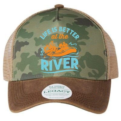 Life Is Better At The River White Water Rafting Cool Gift Legacy Tie Dye Trucker Hat