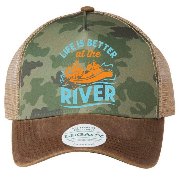 Life Is Better At The River White Water Rafting Cool Gift Legacy Tie Dye Trucker Hat