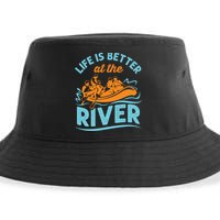 Life Is Better At The River White Water Rafting Cool Gift Sustainable Bucket Hat