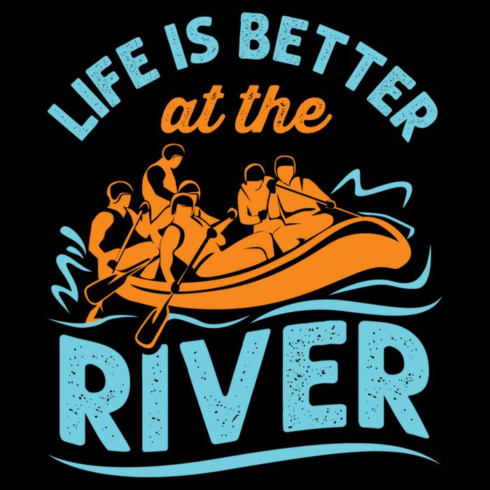 Life Is Better At The River White Water Rafting Cool Gift Flat Bill Trucker Hat