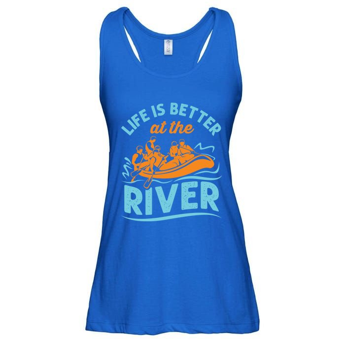 Life Is Better At The River White Water Rafting Cool Gift Ladies Essential Flowy Tank