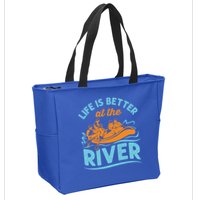 Life Is Better At The River White Water Rafting Cool Gift Zip Tote Bag