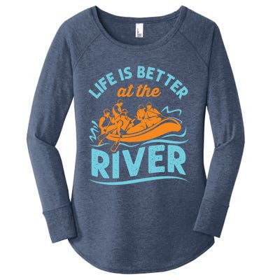 Life Is Better At The River White Water Rafting Cool Gift Women's Perfect Tri Tunic Long Sleeve Shirt