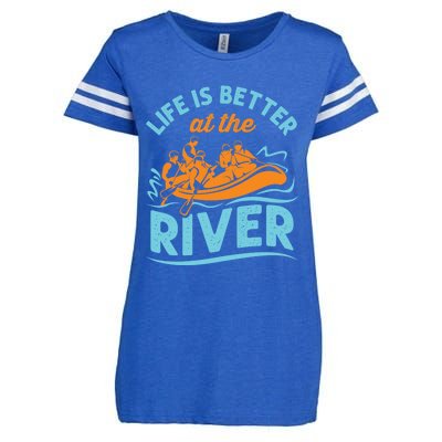 Life Is Better At The River White Water Rafting Cool Gift Enza Ladies Jersey Football T-Shirt