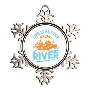 Life Is Better At The River White Water Rafting Cool Gift Metallic Star Ornament