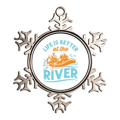 Life Is Better At The River White Water Rafting Cool Gift Metallic Star Ornament