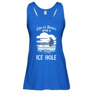 Life Is Better Ice Fishing Ice Hole Snow Fishing Fisher Gift Ladies Essential Flowy Tank