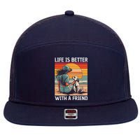 Life Is Better With A Friend 7 Panel Mesh Trucker Snapback Hat