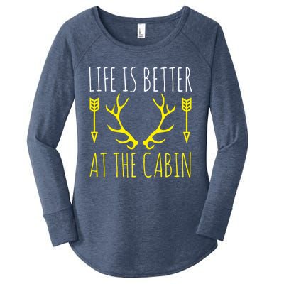 Life Is Better At The Cabin Funny Camping Hunter Lake Life Gift Women's Perfect Tri Tunic Long Sleeve Shirt