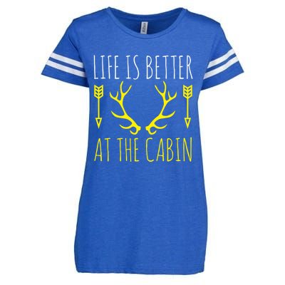 Life Is Better At The Cabin Funny Camping Hunter Lake Life Gift Enza Ladies Jersey Football T-Shirt