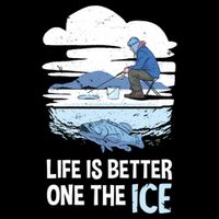 Life Is Better Ice Hole Snow Fishing Fisher Gift Cooling Performance Crew T-Shirt