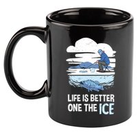 Life Is Better Ice Hole Snow Fishing Fisher Gift 11oz C Handle Ceramic Mug