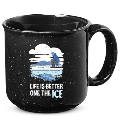 Life Is Better Ice Hole Snow Fishing Fisher Gift 15oz Campfire Ceramic Mug