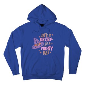 Life Is Better In A Pointy Hat Retro Groovy Halloween Witch Gift Hoodie