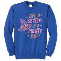 Life Is Better In A Pointy Hat Retro Groovy Halloween Witch Gift Sweatshirt