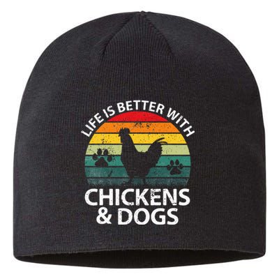 Life Is Better With Chickens & Dogs Women Girl Farmer Sustainable Beanie