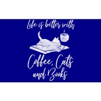 Life Is Better With Books Cats Coffee Bookworm Reading Gift Great Gift Bumper Sticker