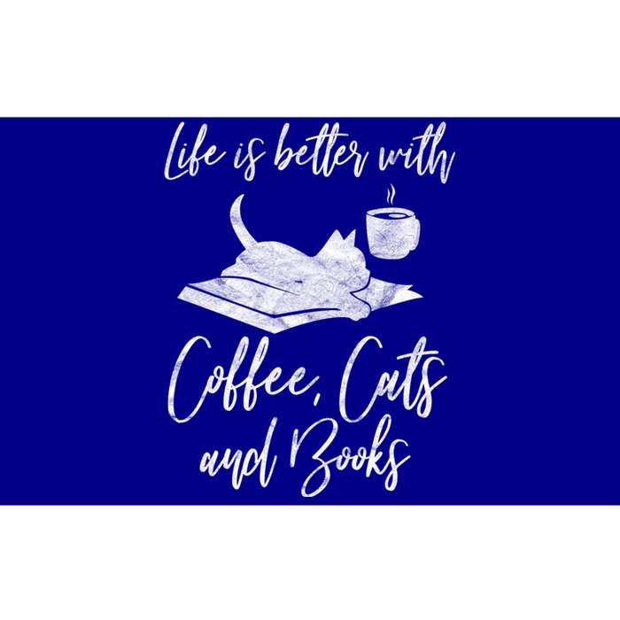 Life Is Better With Books Cats Coffee Bookworm Reading Gift Great Gift Bumper Sticker