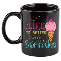 Life Is Better With Sprinkles Sweet Ice Cream Lover 11oz C Handle Ceramic Mug