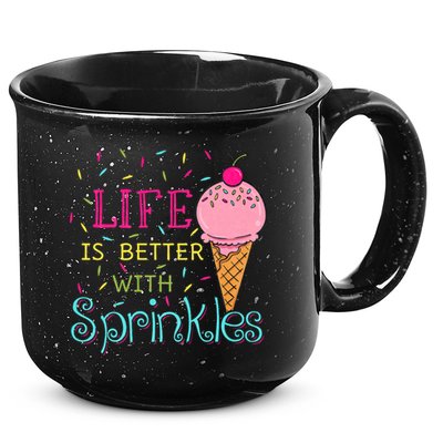 Life Is Better With Sprinkles Sweet Ice Cream Lover 15oz Campfire Ceramic Mug