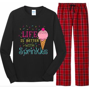 Life Is Better With Sprinkles Sweet Ice Cream Lover Long Sleeve Pajama Set