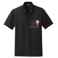 Life Is Better With Sprinkles Sweet Ice Cream Lover Dry Zone Grid Polo