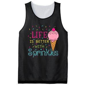 Life Is Better With Sprinkles Sweet Ice Cream Lover Mesh Reversible Basketball Jersey Tank