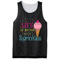 Life Is Better With Sprinkles Sweet Ice Cream Lover Mesh Reversible Basketball Jersey Tank