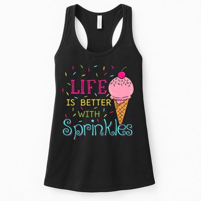 Life Is Better With Sprinkles Sweet Ice Cream Lover Womens Tank Top