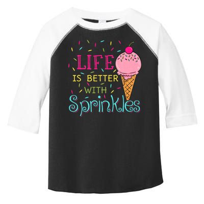 Life Is Better With Sprinkles Sweet Ice Cream Lover Toddler Fine Jersey T-Shirt