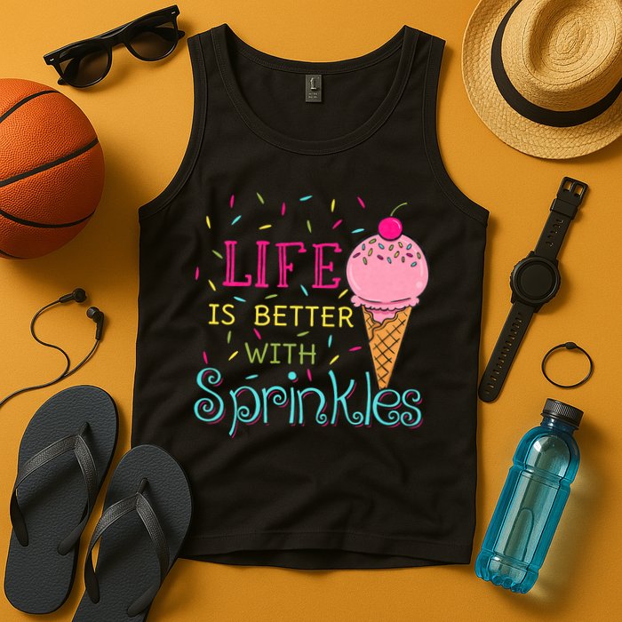 Life Is Better With Sprinkles Sweet Ice Cream Lover Tank Top