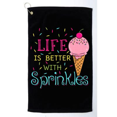 Life Is Better With Sprinkles Sweet Ice Cream Lover Golf Towel