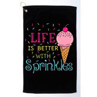 Life Is Better With Sprinkles Sweet Ice Cream Lover Golf Towel