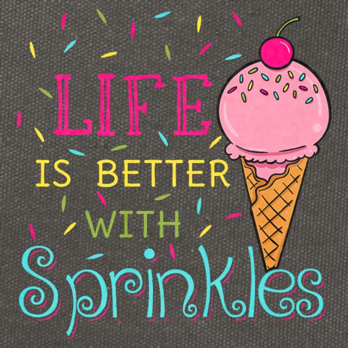 Life Is Better With Sprinkles Sweet Ice Cream Lover Cotton Canvas Backpack