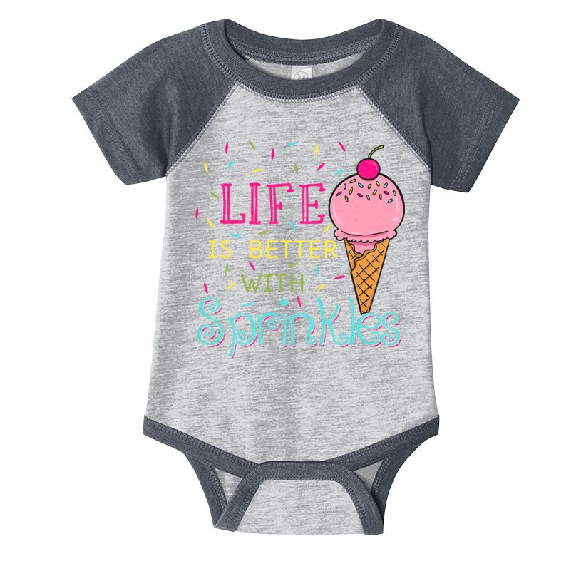 Life Is Better With Sprinkles Sweet Ice Cream Lover Infant Baby Jersey Bodysuit