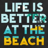 Life Is Better At The Beach Gift Cute Summer Vacation Gift 7 Panel Mesh Trucker Snapback Hat