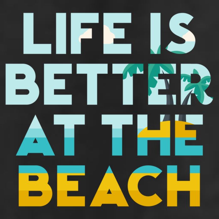 Life Is Better At The Beach Gift Cute Summer Vacation Gift 7 Panel Mesh Trucker Snapback Hat