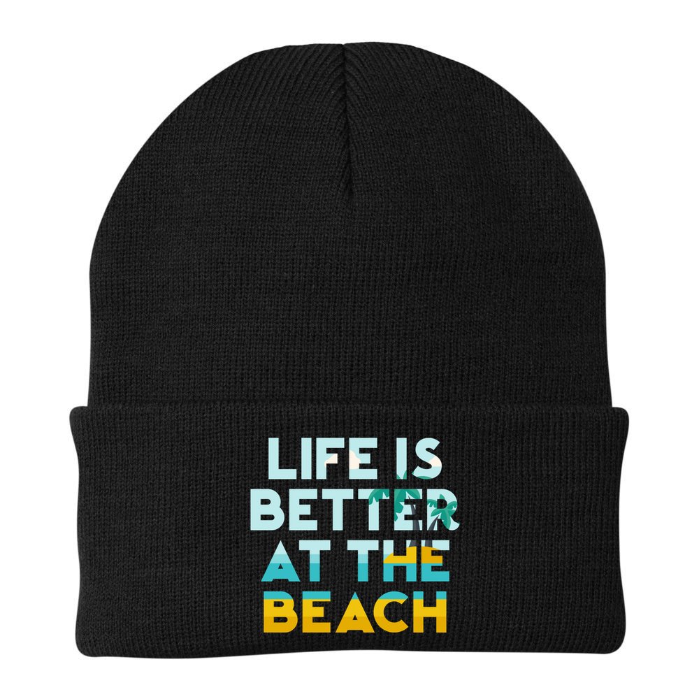 Life Is Better At The Beach Gift Cute Summer Vacation Gift Beanie