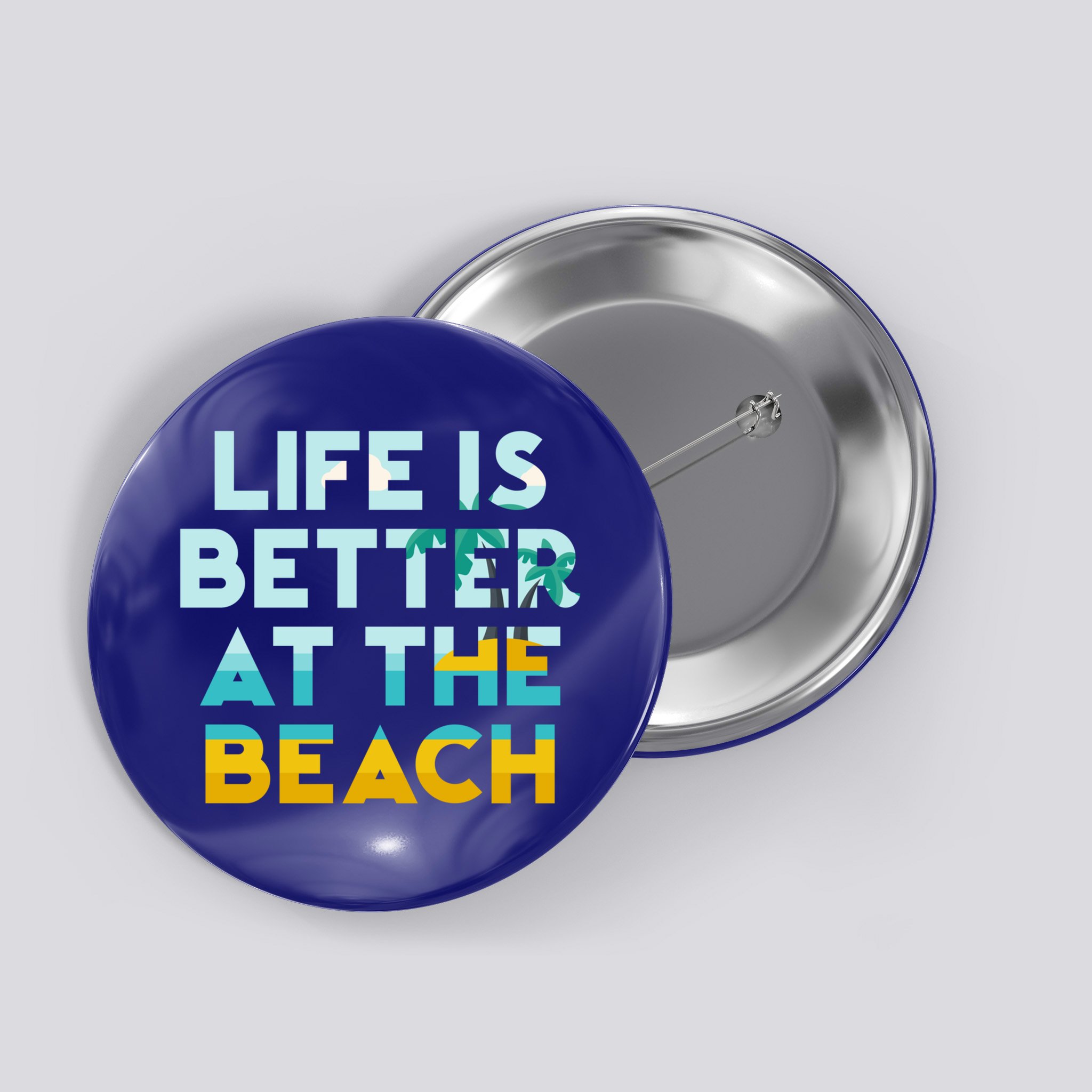 Life Is Better At The Beach Gift Cute Summer Vacation Gift Button