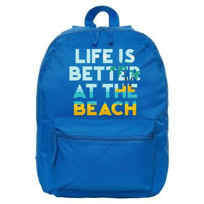 Life Is Better At The Beach Gift Cute Summer Vacation Gift 16 in Basic Backpack