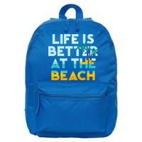 Life Is Better At The Beach Gift Cute Summer Vacation Gift 16 in Basic Backpack