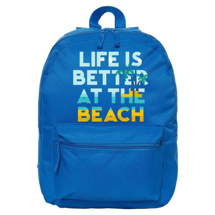 Life Is Better At The Beach Gift Cute Summer Vacation Gift 16 in Basic Backpack
