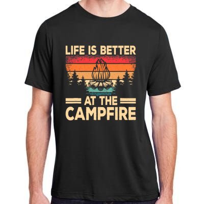 Life Is Better At The Campfire Camper Outdoorlife Camping Adult ChromaSoft Performance T-Shirt