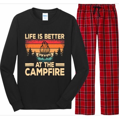 Life Is Better At The Campfire Camper Outdoorlife Camping Long Sleeve Pajama Set