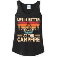 Life Is Better At The Campfire Camper Outdoorlife Camping Ladies Essential Tank