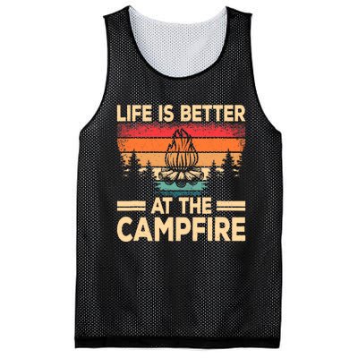 Life Is Better At The Campfire Camper Outdoorlife Camping Mesh Reversible Basketball Jersey Tank