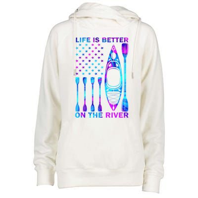 Life Is Better On The Rivergift Best Ideas For Kayaker Funny Gift Womens Funnel Neck Pullover Hood