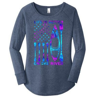 Life Is Better On The Rivergift Best Ideas For Kayaker Funny Gift Women's Perfect Tri Tunic Long Sleeve Shirt