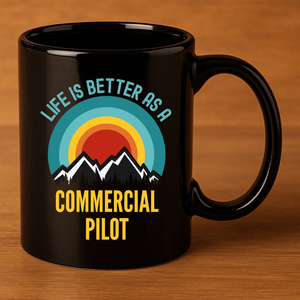 Life Is Better As A Commercial Pilot Funny Gift 11oz C Handle Ceramic Mug